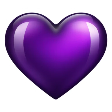 Shiny glass dark purple heart  sticker