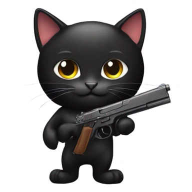 Black cat with pistol  sticker