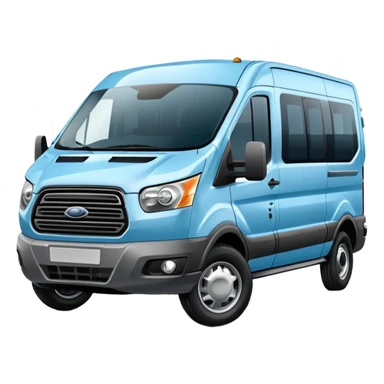 light blue Ford Transit minibus sticker
