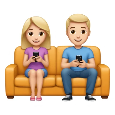 
A couple sitting on a sofa in a room enjoying a movie sticker