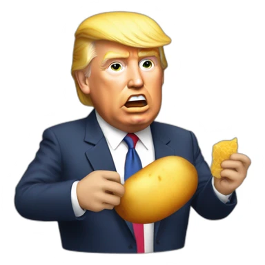 Donald Trump qui mange une patate sticker