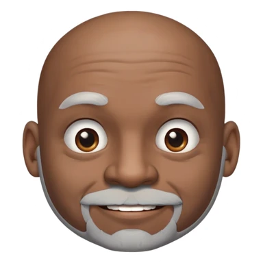 Black man's face in 50 bald with a grey beard clean shaven 2 studs in each ear with small ears and a piercing in left nose and happy smirk
 sticker