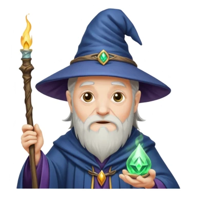 old wizard casting spells sticker