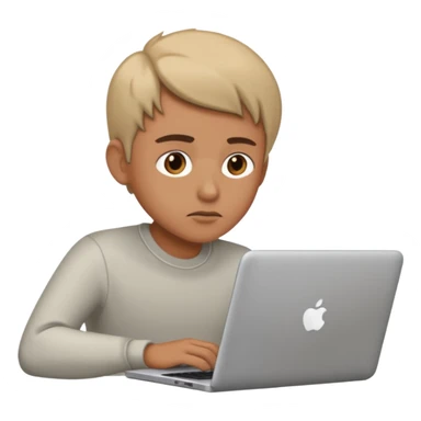 a person using laptop sticker