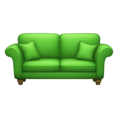 Green sofa with two green pillows sticker