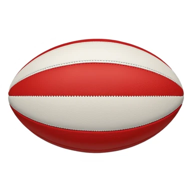australian rules football ball with equal sized horizontal black, red, white, stripes sticker