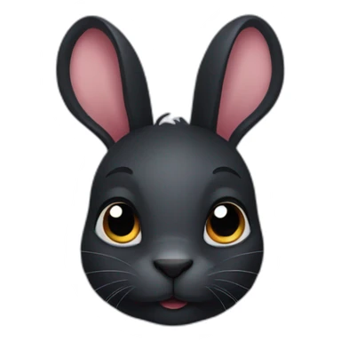 cute black rabbit head sticker