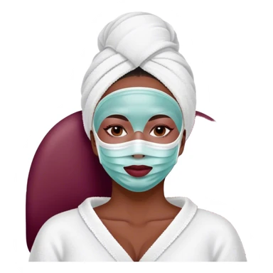 Lady with face mask spa beauty full face relaxing Burgundy sticker
