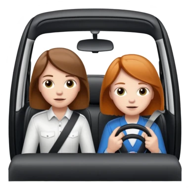 Two mouse  one girl with brunette long hair and one ginger short hair boy, boy drive a white ford focus card sticker