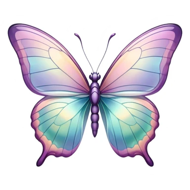 Pastel iridescent glass butterfly sticker