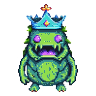 slime monster with a crown sticker