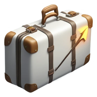suitcase with a glowing arrow in white sticker
