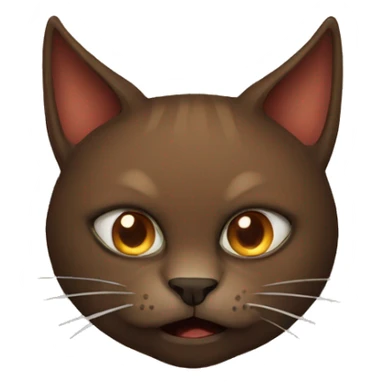 Brown cat with evil horns and firw sticker