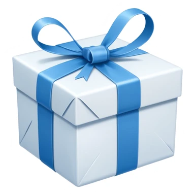 present inblue white sticker