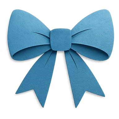 blue bow in paper craft style sticker