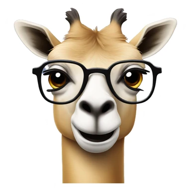 funny guanaco face with glasses sticker