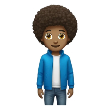 Un jeune homme français avec les cheveux bleu afro sticker