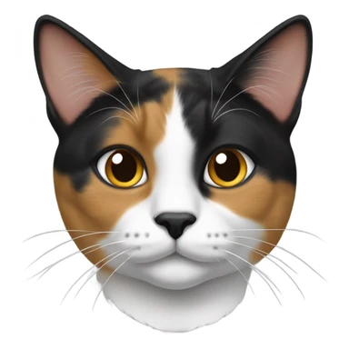 Calico cat with black nose sticker