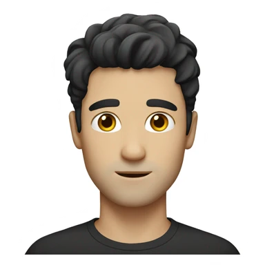 white man with black middle parting hair  sticker