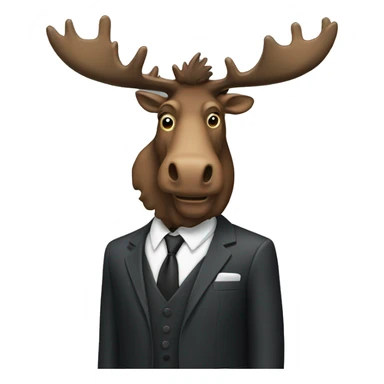 man with moose head in a suit sticker