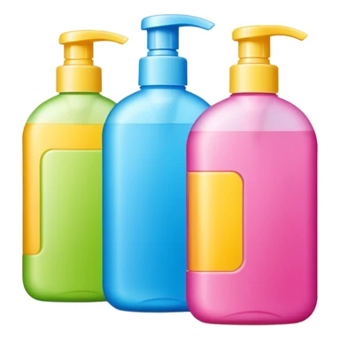 3 shampoo bottles  sticker