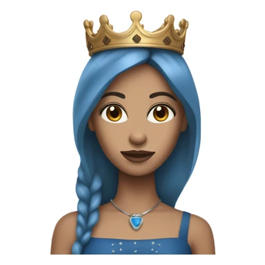 A brown hair blue eye girl as a quyen with edge sticker