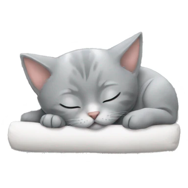 grey kitten sleeping  sticker