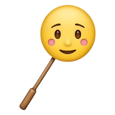 normal emoji with a stick coming from the front sticker