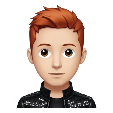 Dave Phoenix Farrell from Linkin Park with auburn hair, light skin, black sequin outfit sticker