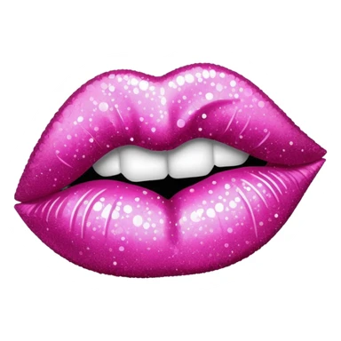 glitter pink mark of lipstick kiss sticker