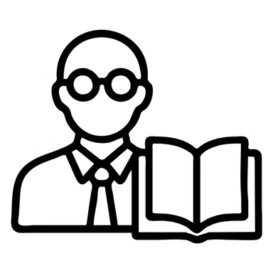 Icon school teacher and book sticker