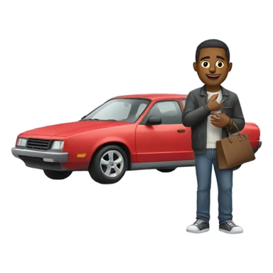 Guy selling car sticker