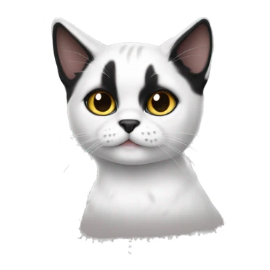 white cat with black markings sticker