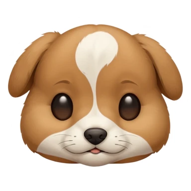 A cute, sleepy puppy face with closed eyes, a small dark nose, and light brown fur with some white markings, expressing peacefulness and innocence sticker