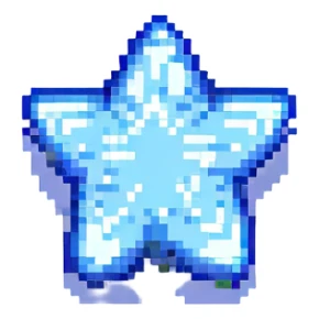 pixel art blue star sticker