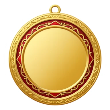 JUST THE CIRCLE  golden medal with a glossy finish, central empty space, details in border  sticker