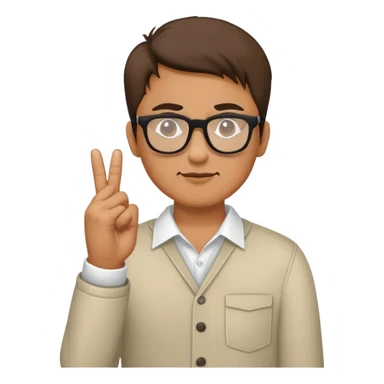 man glasses middle finger and other hand on glasses  sticker