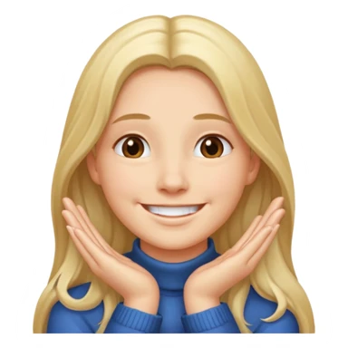 Hands under chin smiling long sticker