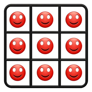 tic tac toe square 3 squares by 3 squares, with no x marks, just plain squares sticker