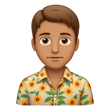 brown hair blond man with flowered shirt sticker