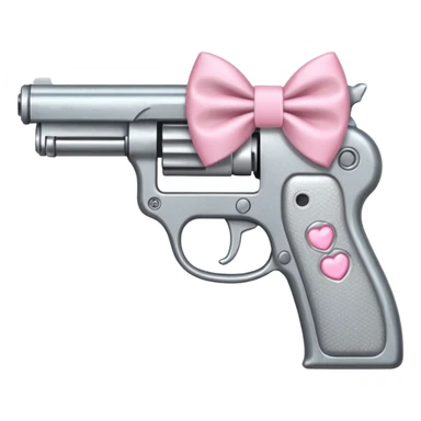 Gun with a light pink bow sticker