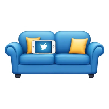 an iPhone on a blue couch sticker