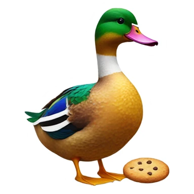 Duck eating cookie sticker