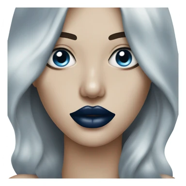 realistic dark blue lips sticker