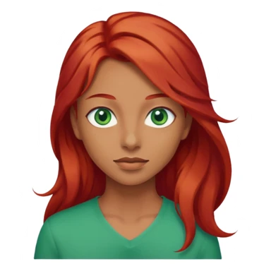 Like the first but her eye green  and blue and her hair red that brolong herwn  sticker