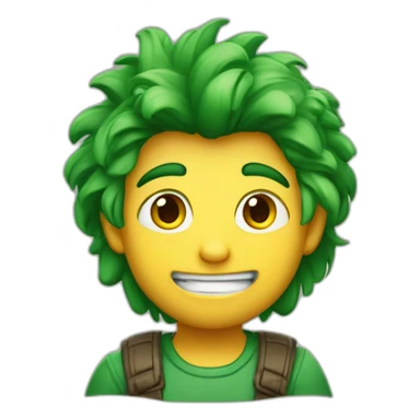 imágen al estilo de Disney Pixar de un chico rubio con los ojos verdes oscuros el pelo liso y pelo amarillo con camiseta de manga corta sticker