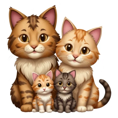 same but with 2 large cats and 2 kittens sticker