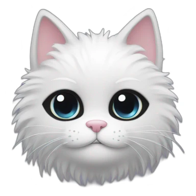 a fluffy black cat with a white face and paws sticker