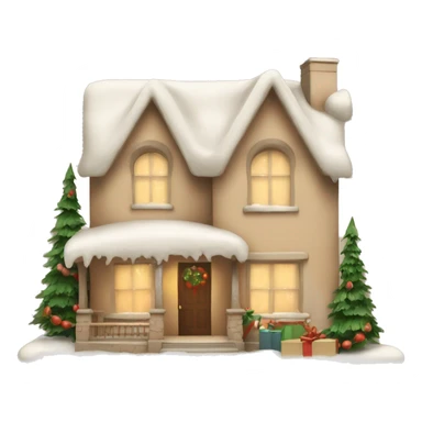 Cozy beige home with Christmas decorations  sticker