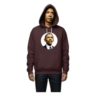 fullbody barack obama in supreme new york logo hoodie sticker